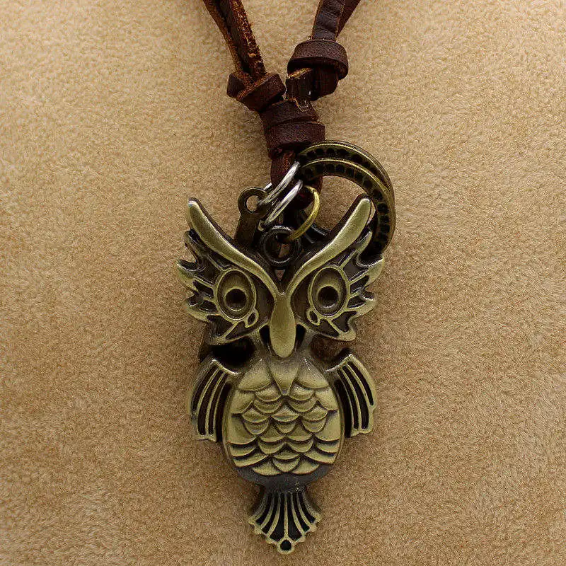 Испанский бой быков старинное винтажное ожерелье в форме быка мужское кожаное