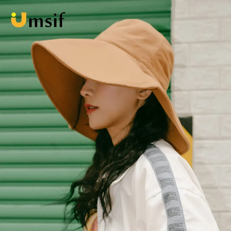 Женская панама с широкими полями однотонная шляпа в стиле хип хоп повседневная
