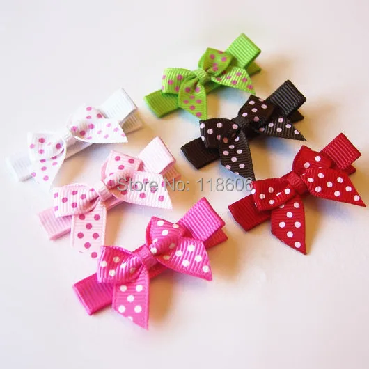 180 шт./лот маленькие банты для волос в горошек мини бесплатная доставка|hair bows|hair bows