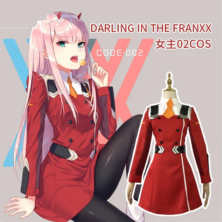 

DARLING In The FRANXX Anime Cosplay Costume 02 Cosplay Zero Two Brand Women Costume Full Sets Costume Cosplay Suit Custom Made
