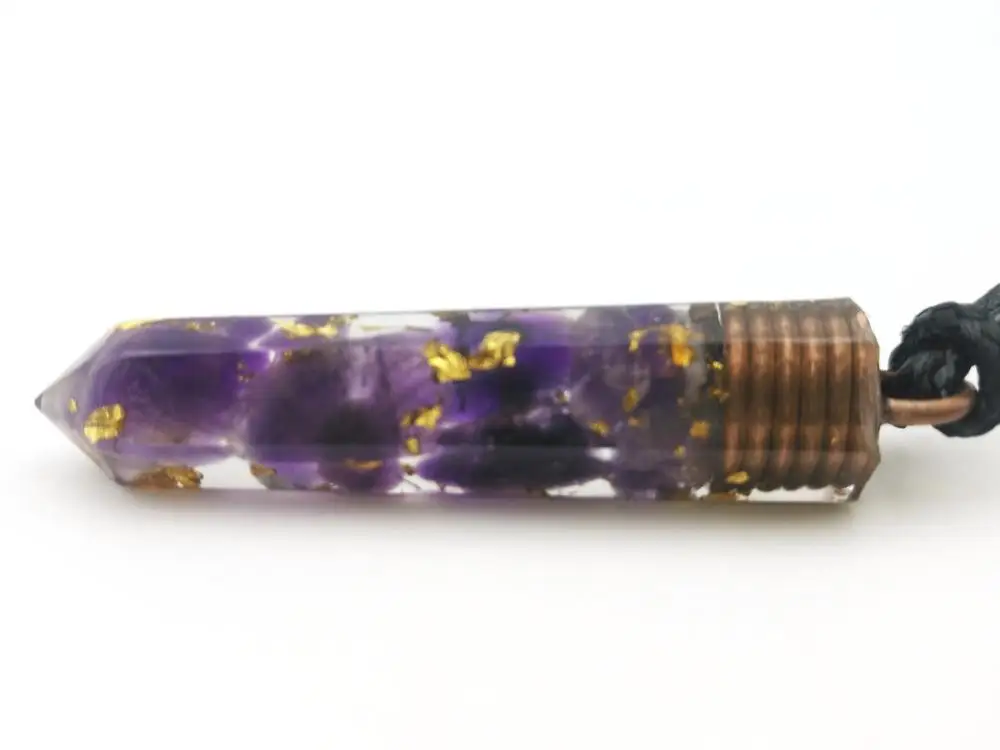 Подвеска из аметиста и оргонита (5 см 2 дюйма) богатство любовь медитация ОРГОН