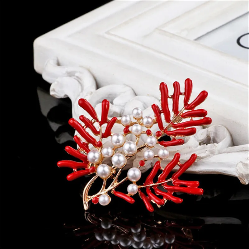 Мода от Ahmed ювелирные изделия очаровательные красные коралловые Броши с