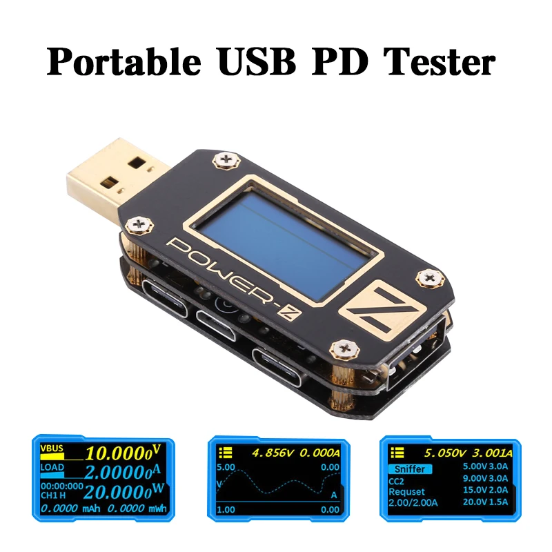 Power-Z KM001 USB тестер PD цифровое напряжение и ток пульсация двойной тип-c Стандартный