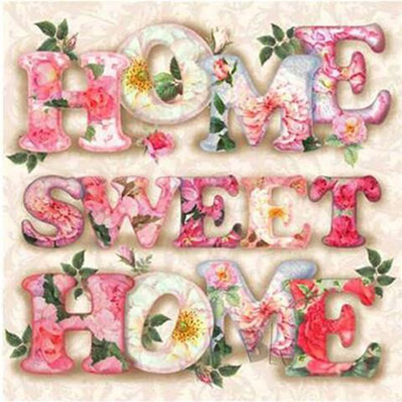 

Diamond Embroidery Home Sweet Home 5D Diy Diamond Painting Full Sale Rhinestone Mosaic Flower Crafts Home Decor