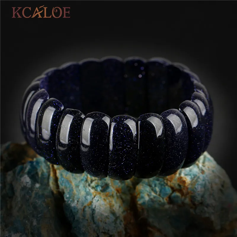 KCALOE, Фиолетовый Кристалл, полудрагоценные камни, эластичные браслеты на запястье, широкий натуральный камень, женский браслет, ювелирные изделия