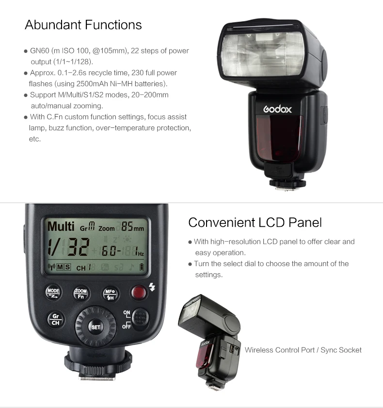 Godox TT600 GN60 2,4G Беспроводная вспышка для камеры Speedlite со встроенной Спусковая система для Canon Nikon Pentax Olympus Fuji SONY