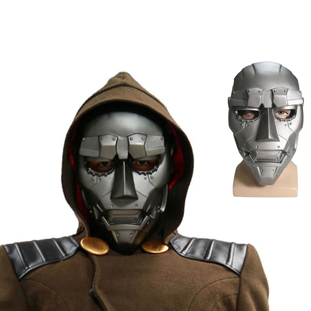 Fantastic Four Dr Doom маска на все лицо фильм косплей костюм реквизит серый ПВХ маски