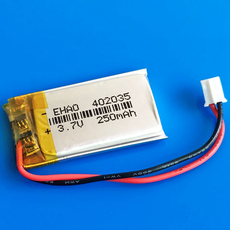 Литий полимерные литий ионные аккумуляторы 3 7 В 250 мАч 402035 JST 2 0 мм для MP3 MP4 GPS bluetooth