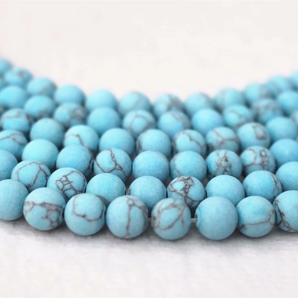 Круглые матовые шарики Howlite 4 мм 6 8 10 12 14 Матовые для изготовления ювелирных