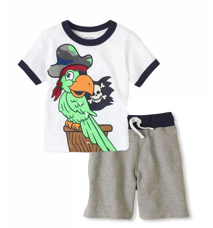 Новый комплект детской одежды летний повседневная одежда с рисунками для