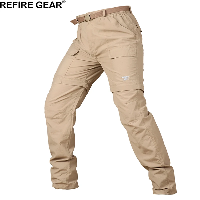 Мужские камуфляжные брюки Refire Gear летние быстросохнущие со съемной застежкой