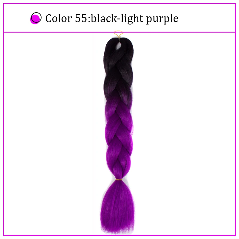 Yiyaobess Synthetic Ombre Braiding Hair Crochet Jumbo Braids Hair Extension 100g 24inch Black African Braids Pigtail Hair - Цвет: #31