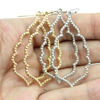 zwpon gold filigree moroccan earrings quatrefoil clover earrings for women brand jewelry scalloped chandelier earrings