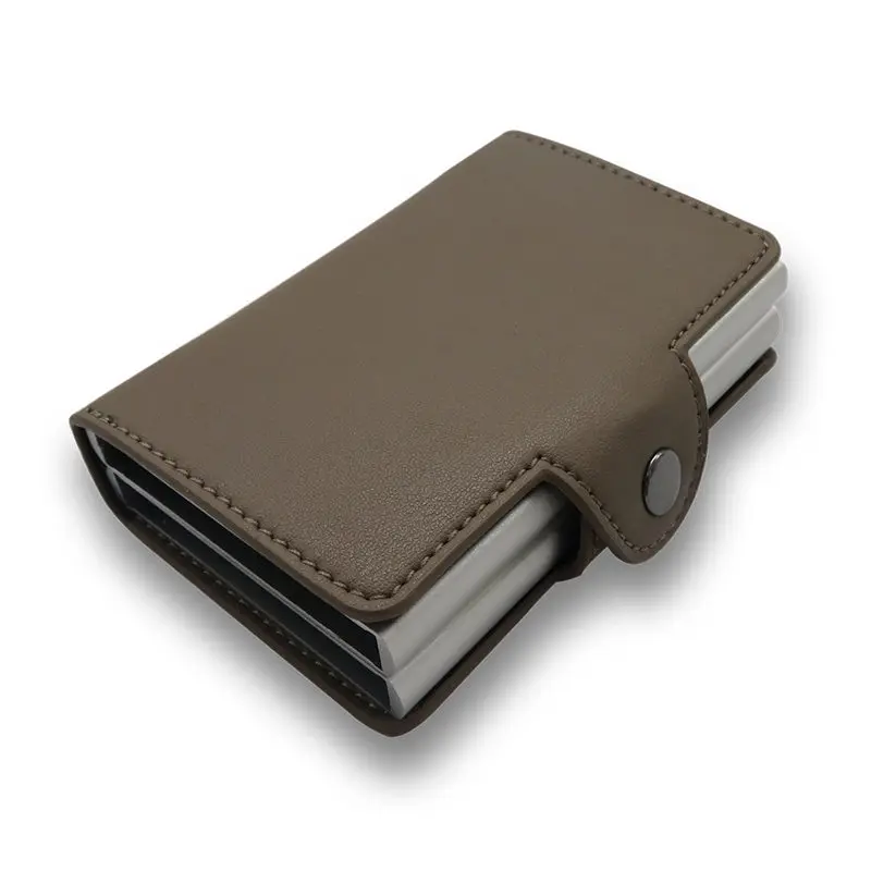 X7B-Gray ZOVYVOL id, кредитный держатель для карт, защита от Rfid, для мужчин и женщин, кошелек, металлическая кожа, алюминий, Бизнес банк, чехол для карт, кредитница - Цвет: X7B-Gray