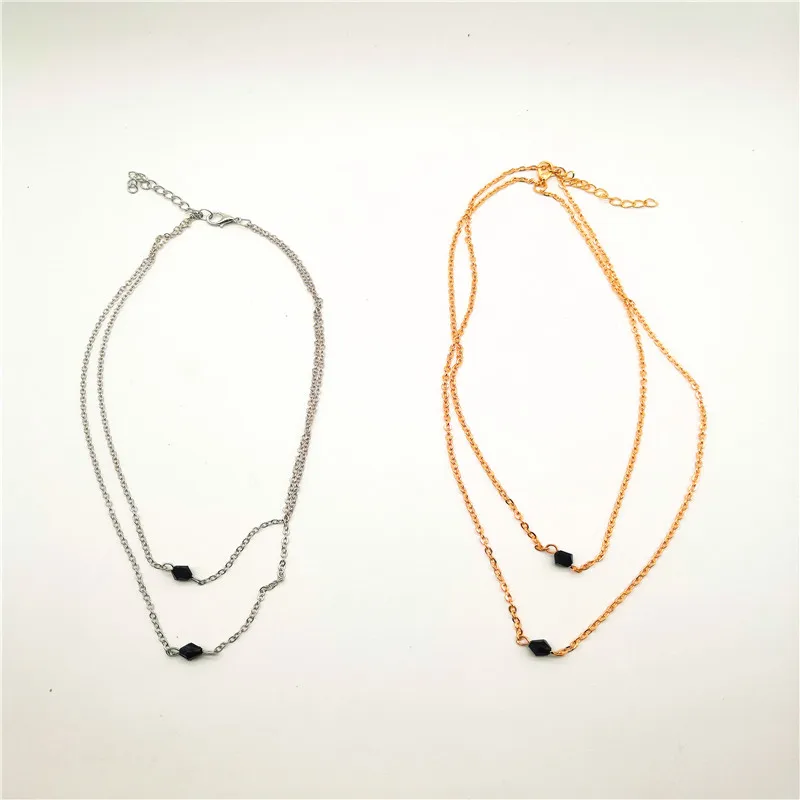 Jewelry Ladies Necklace Double Short Clavicle Chain Barrel Beads Exquisite Alloy | Украшения и аксессуары