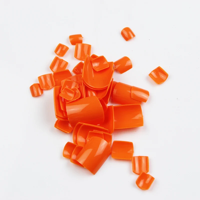 orange Искусственные ногти, художественные кончики пальцев, искусственные кончики пальцев, Pieds Tipsie, ложные дизайнерские короткие стилеты, ногти на ногах, искусственный Французский, ногти на ногах, Nepnagels - Цвет: orange
