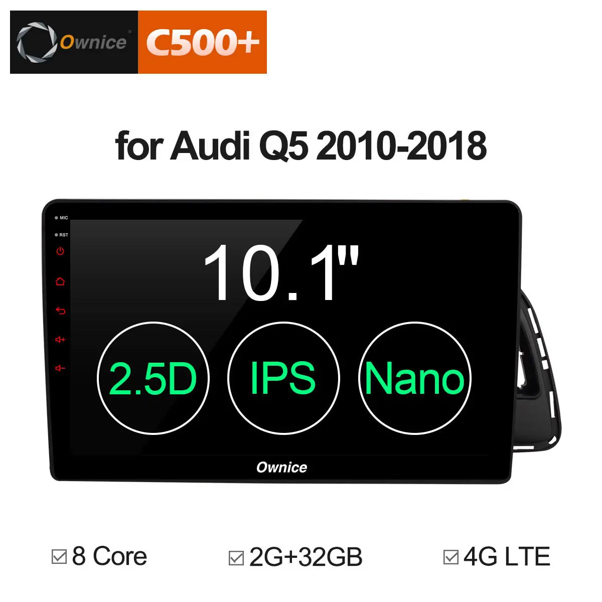 Ownice C500+ G10 10.1 inch Android 8.1 8Core Car GPS PC for Audi Q5 2010 2011 2012 - 2018 Support 4G sim DAB TPMS Radio Players |