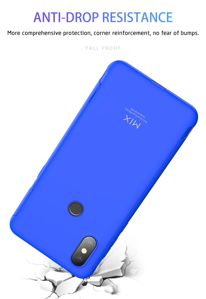 Чехол GKK Slide для Xiaomi mi x 3, чехол 360, полная защита, 2 в 1, Тонкая матовая Противоударная и защитная задняя крышка для mi x 3, Coque Fundas