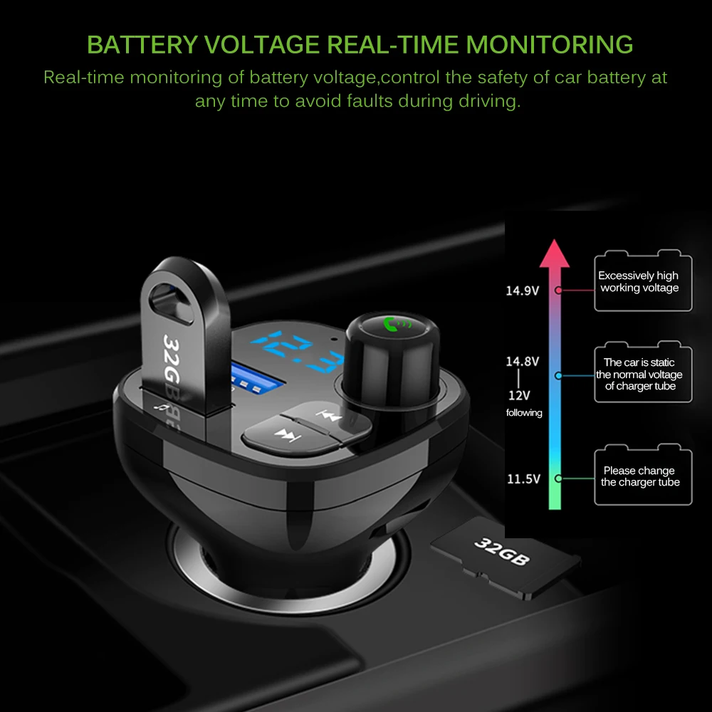 Беспроводной автомобильный mp3 плеер с Bluetooth комплект fm передатчик A2DP 5 В 3.1A USB