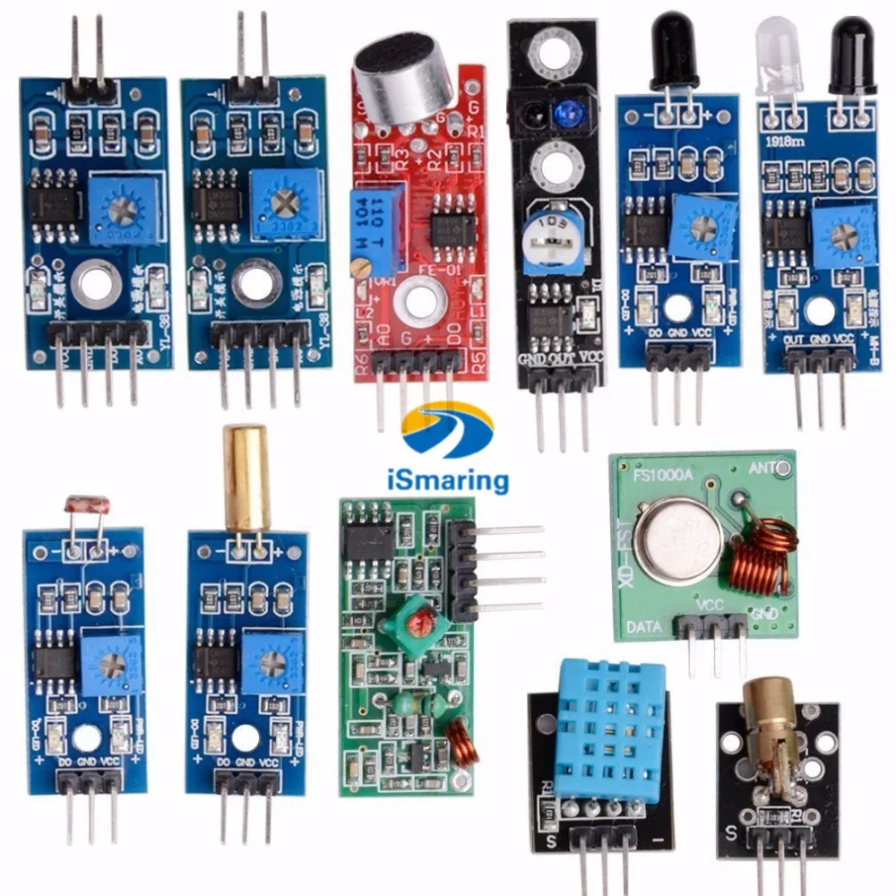 Official iSmaring 16pcs/lot Raspberry Pi 3&ampRaspberry 2 Model B the sensor module package 16 kinds of | Игрушки и хобби