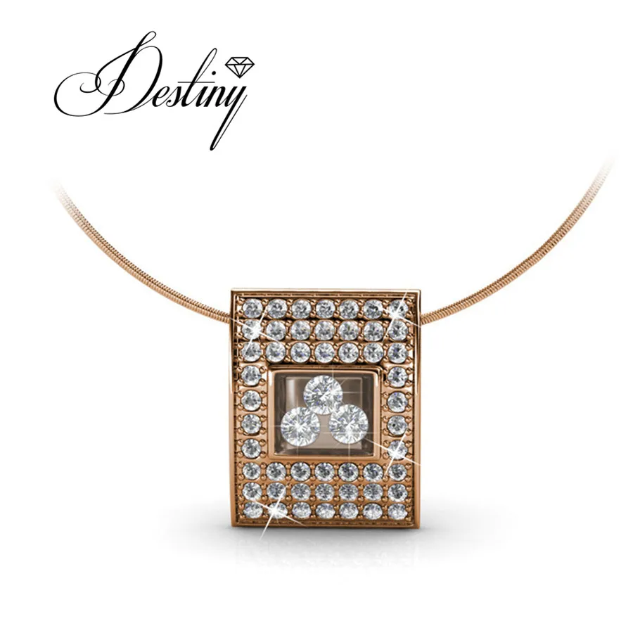 Destiny Jewellery 2018 квадратных моды кулон украшен кристаллами от Swarovski ожерелье модный