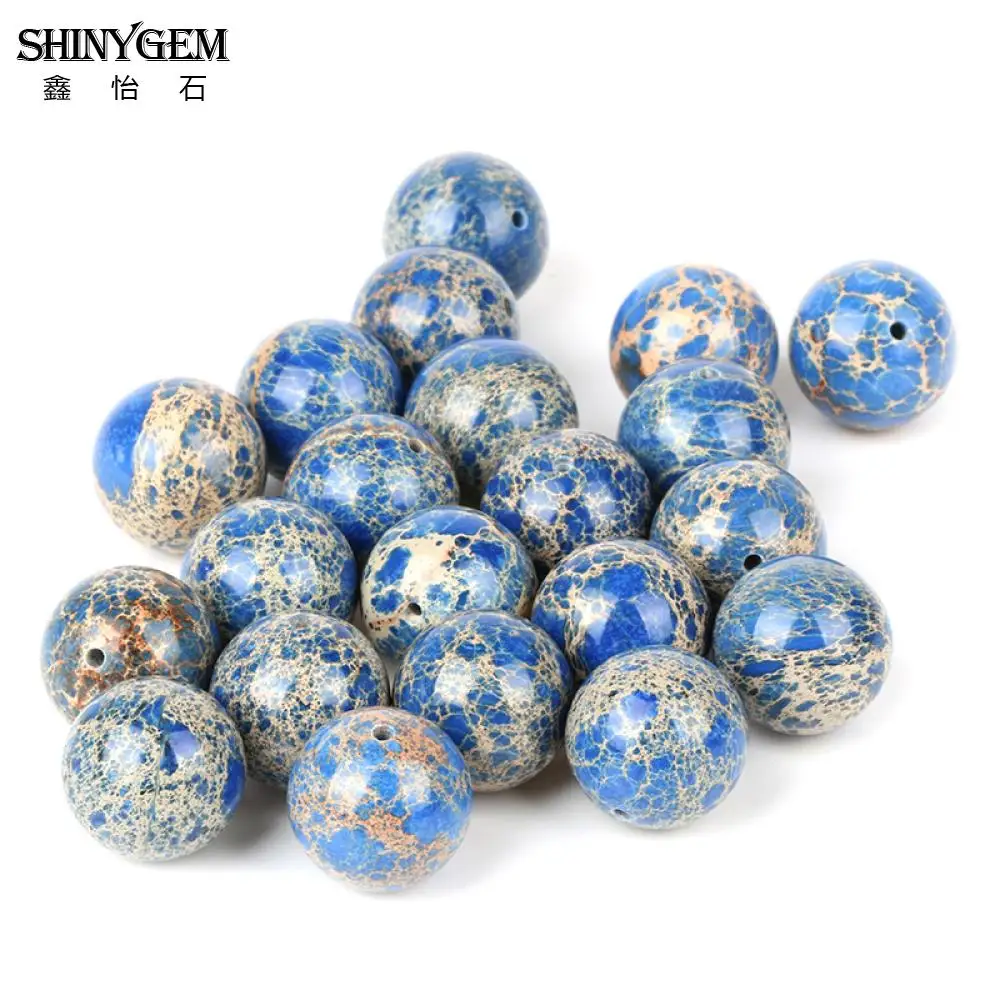 

ShinyGem 4mm Imperial Stone Beads Classic Pattern Sea Sediment Jaspers Strand Small Natural Stone Beads For Jewelry Making 15''L