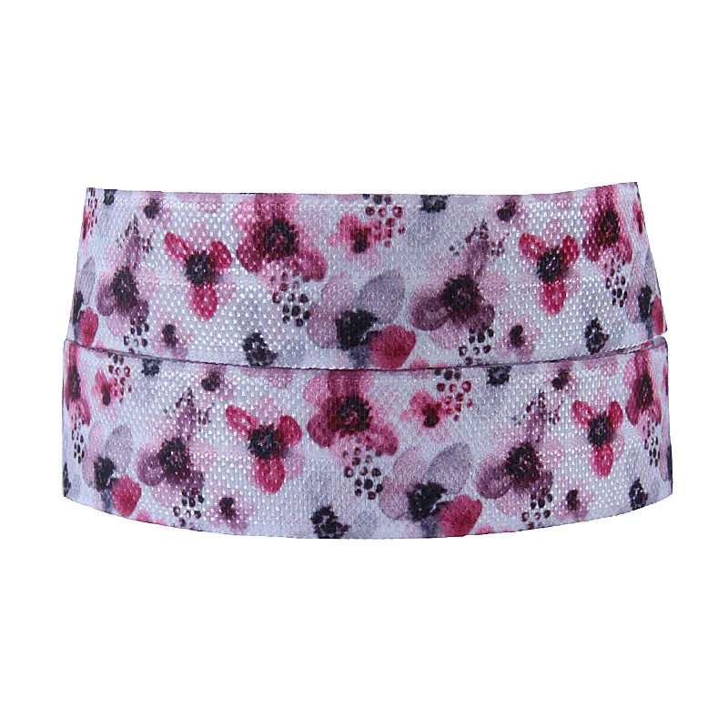 

Бесплатная доставка, красивая крошечная эластичная лента с цветочным принтом для детей, аксессуары для волос