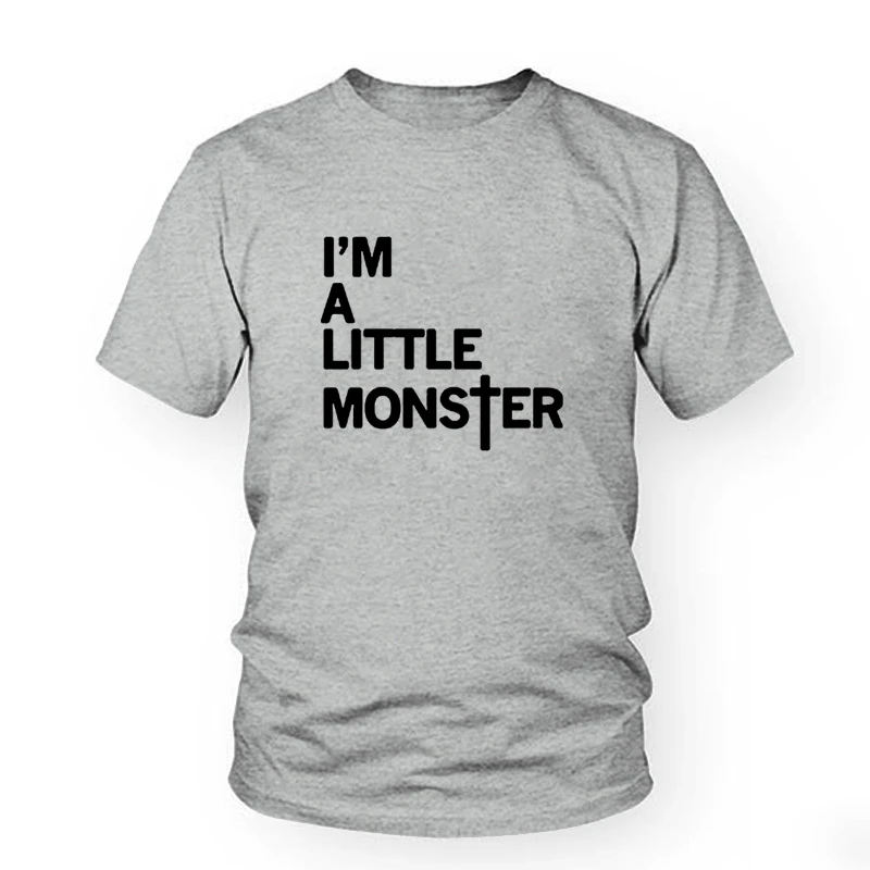 Футболка женская в стиле Харадзюку с надписью I A Little Monster Повседневный хлопковый