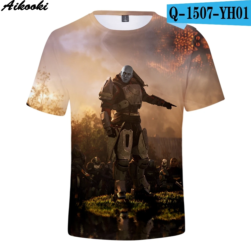 Aikooki 3D destiny 2 футболки Для мужчин Для женщин Harajuku модные футболки для девочек Футболка с принтом destiny 3D футболки короткий рукав летние футболки для мальчиков/футболка для девочек - Цвет: 3D