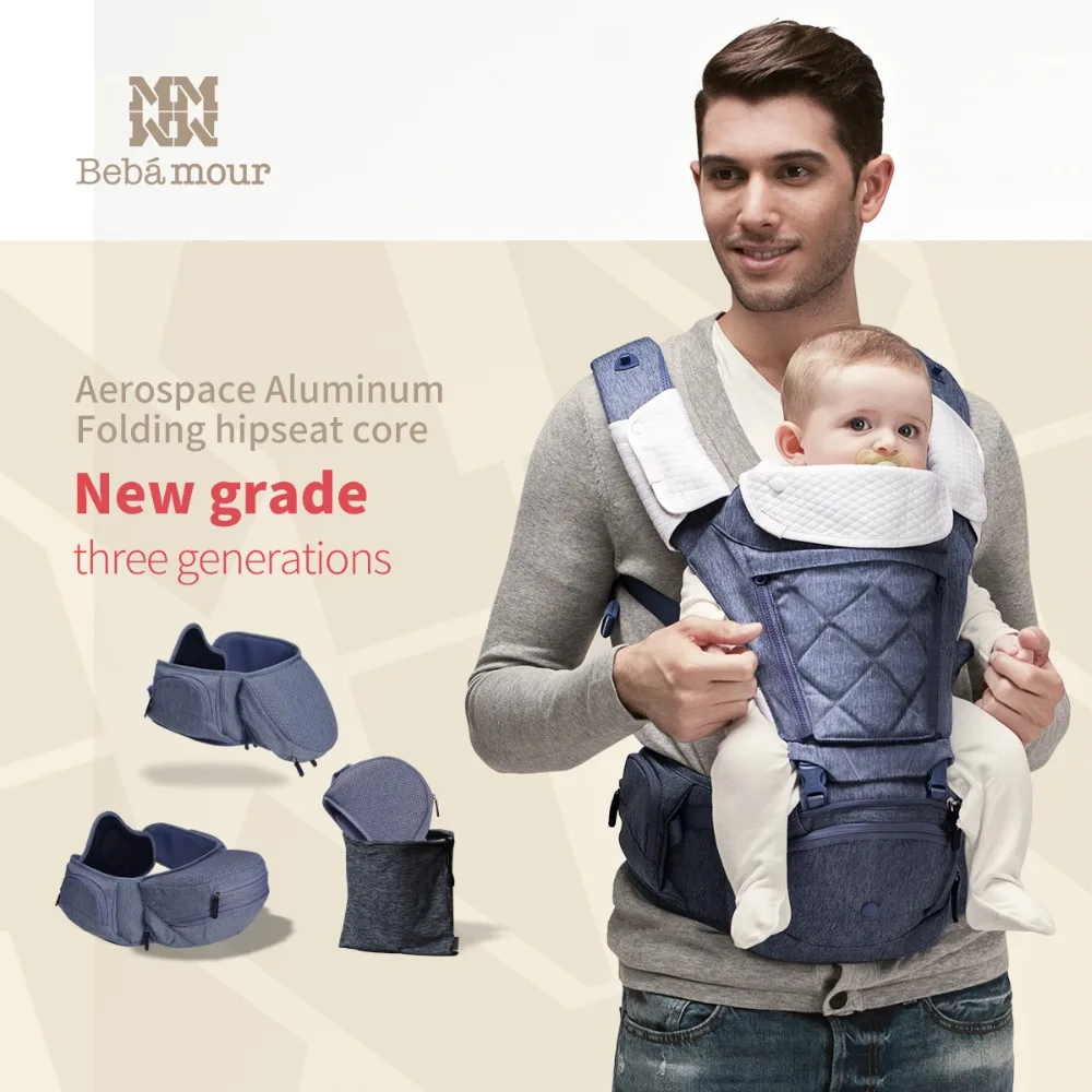 Bebamour Baby Carrier Дышащие Детские Рюкзак переноска эргономичная 360 многоцелевая