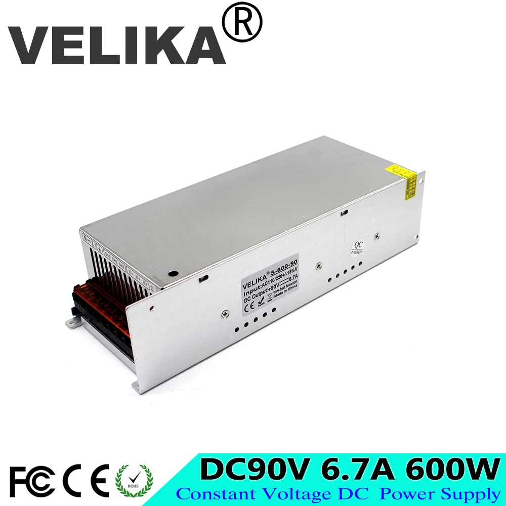 Одиночный выход импульсный источник питания DC 90V 6.7A 600W SMPS для ЧПУ промышленного