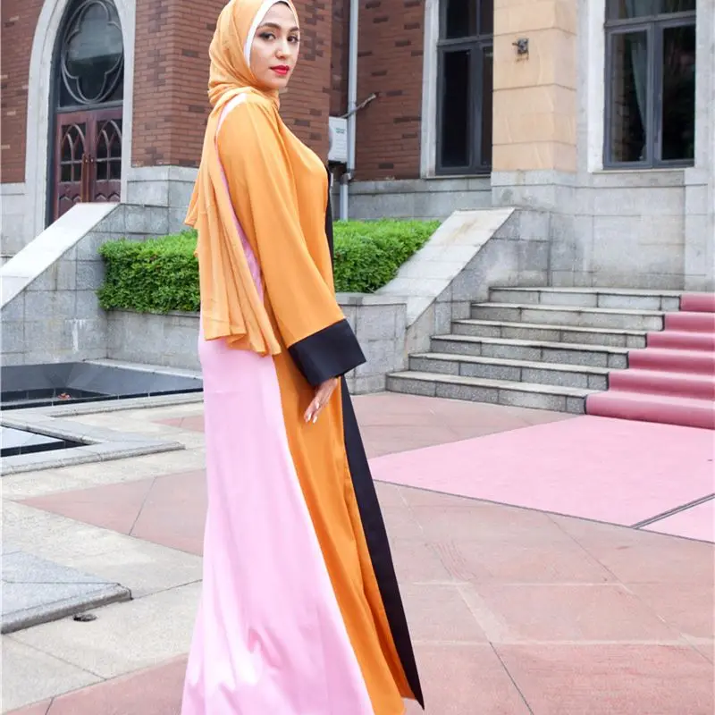2020 мусульманское Макси платье открытое Абая Кружева Бисероплетение Jilbab ремень