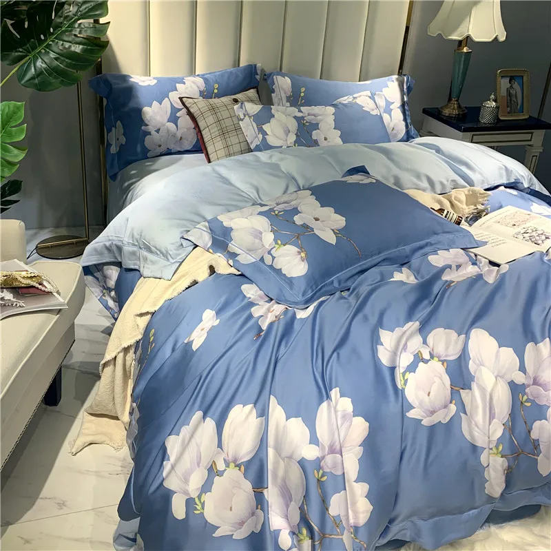Летнее Европейское постельное белье наборы королевского размера tencel постельное белье пододеяльник простыня наволочки