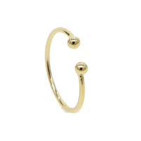 simple delicate jewelry rings gold filled two ball open adjust young girl minimalist gold color skinny thin midi ring