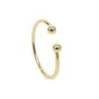 Простые изящные ювелирные кольца золотистые полные с двумя шариками открытые регулируемые минималистичные тонкие золотистые кольца средней длины для молодых девушек