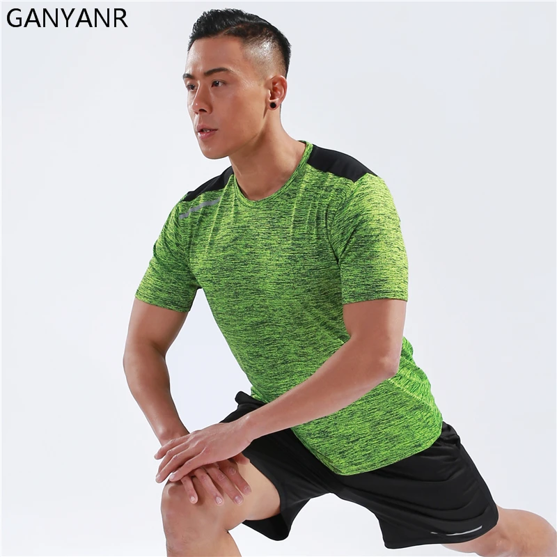 GANYANR футболка для бега мужская баскетбольная ТЕННИСНАЯ СПОРТИВНАЯ Спортивная