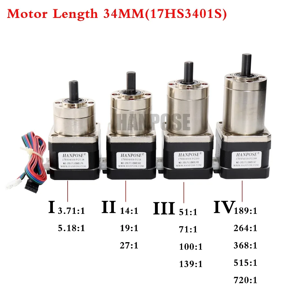 Лучшая цена Nema 17 17hs3401 экструдер Шестерня шаговый двигатель соотношение дополнительно Планетарная коробка передач шаг 42 Мотор OSM шестерни ed для 3d принтера
