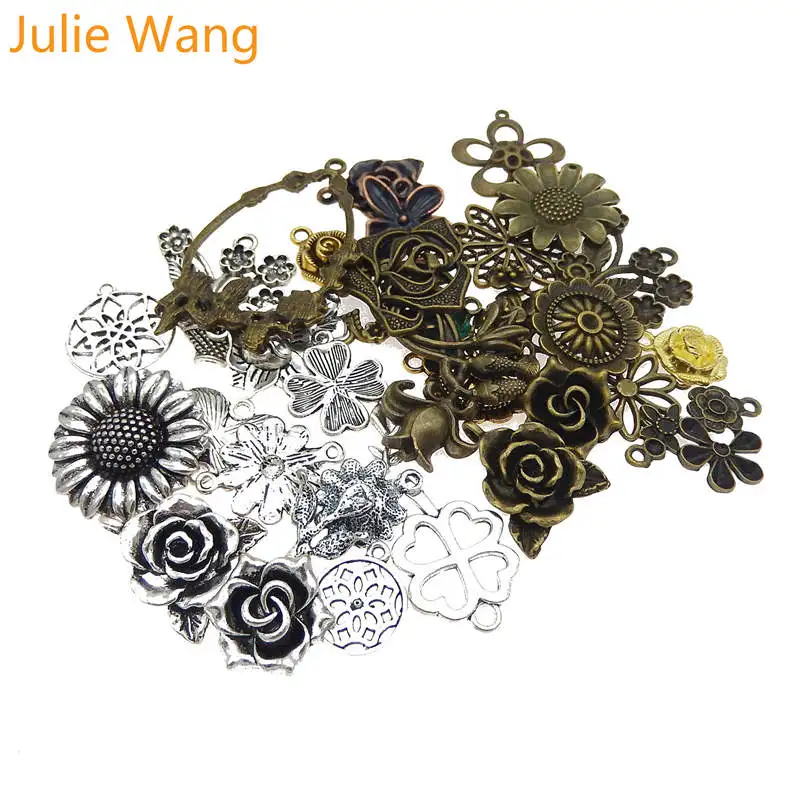 Julie Wang 10 шт. случайная отправка подвески в виде цветов РОЗА Подсолнух антикварное
