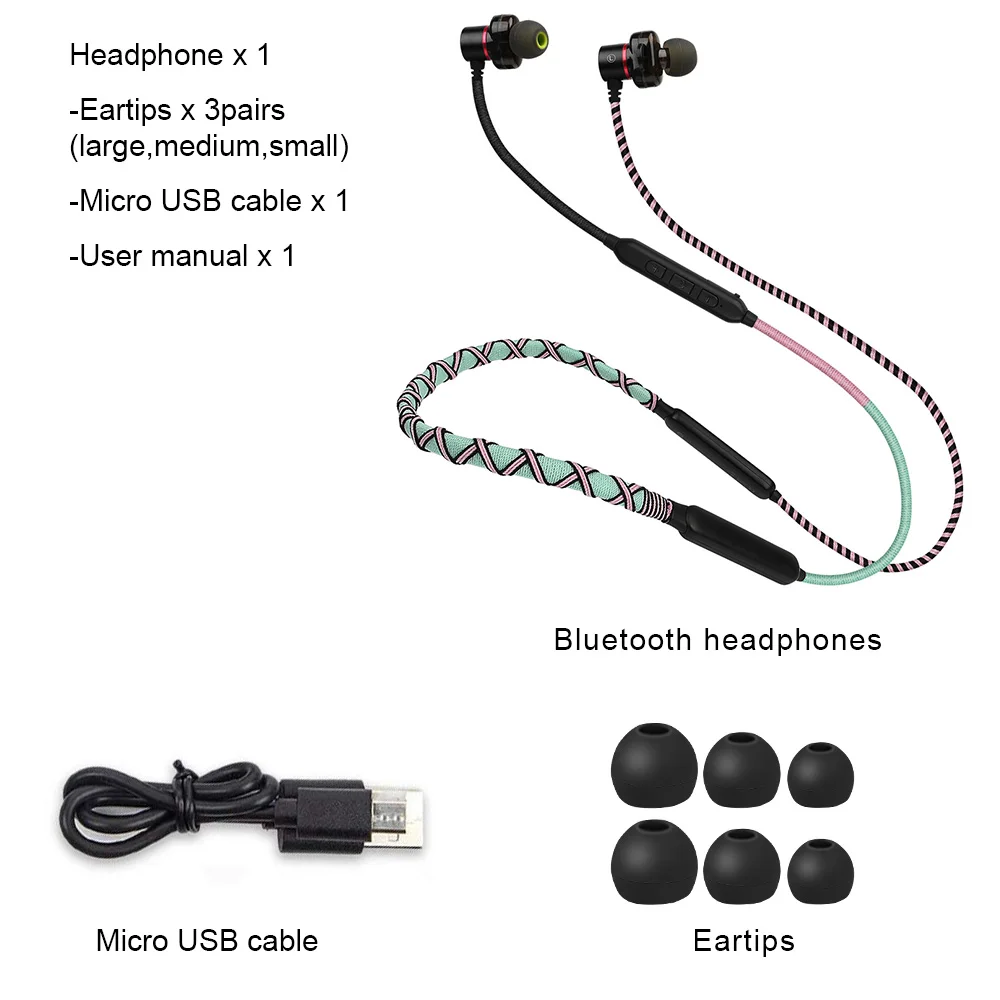 BZ01 тканевые плетеные Bluetooth наушники беспроводные наушники Стандартный браслет наушники с микрофоном для iPhone Adroid