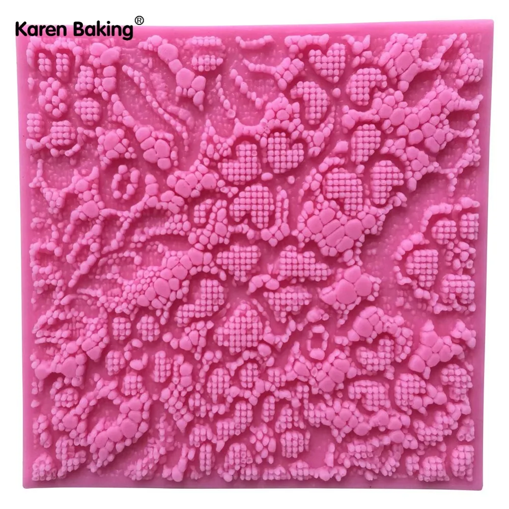 Ткань Цветы Кружева Линия помадка силиконовая форма для торта декоративная