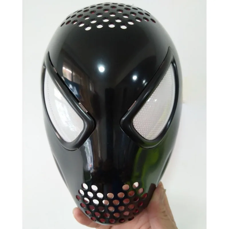 black spiderman mask Красно-черный Удивительный Человек-паук Faceshell с линзами для человека-паука маска для косплея паук шлем - Цвет: black spiderman mask