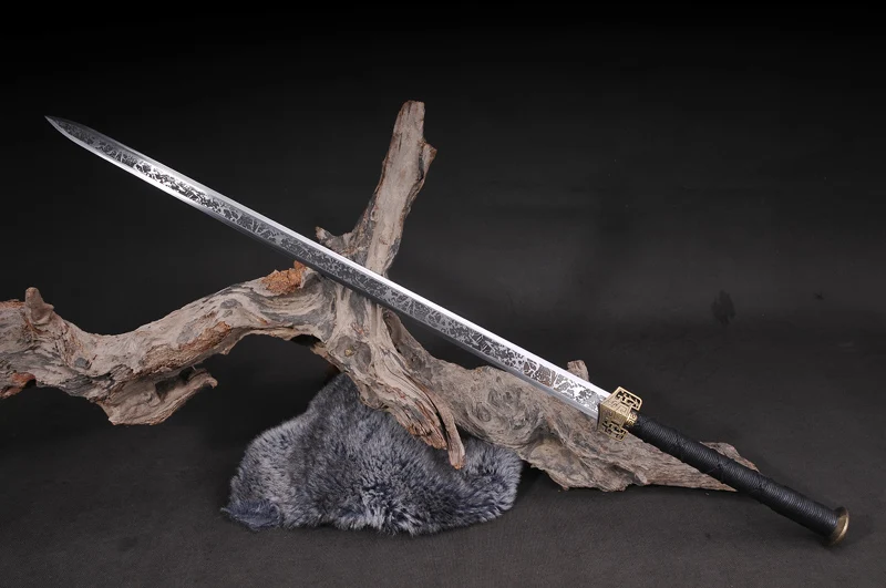 Китайский меч династии Хань ручной работы 1060 углеродистая сталь полный Tang лезвие