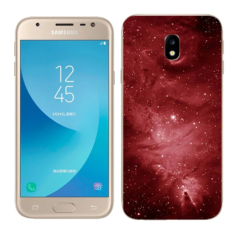 Чехол для Samsung Galaxy J3 2017 силиконовый чехол накладка с рисунком задняя крышка J330