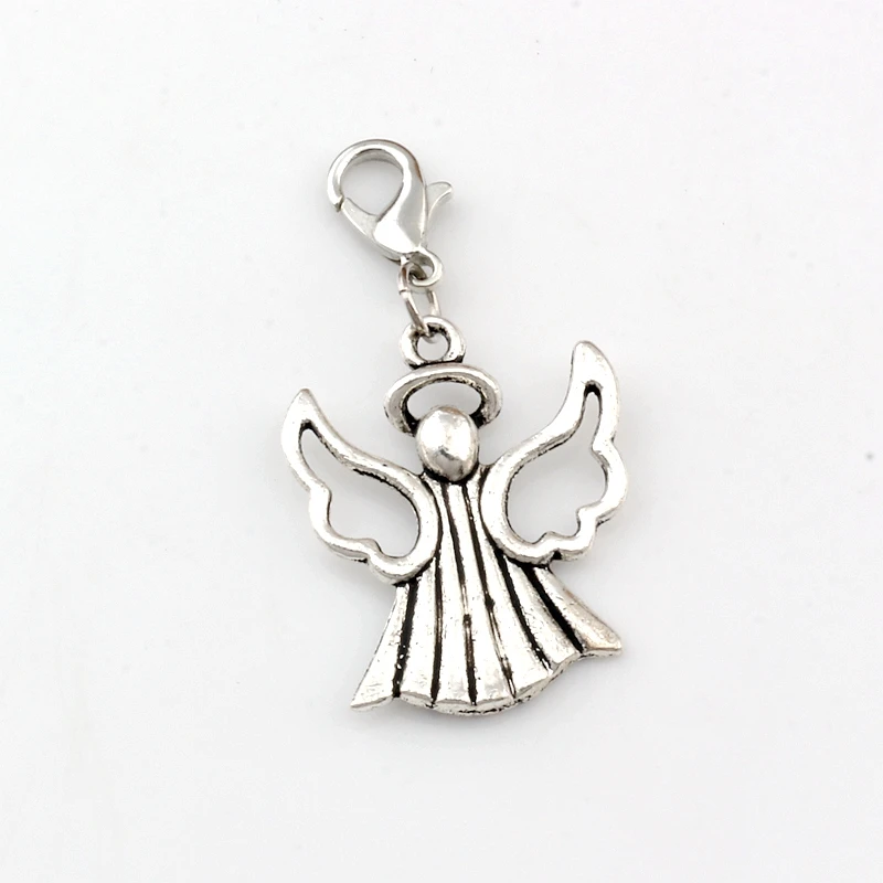 

20Pcs Alloy Angel Floating Lobster Clasps Religion Charm Pendant For Jewelry Making DIY Accessories 21.2*40mm A-497b