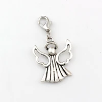 20pcs alloy angel floating lobster clasps religion charm pendant for jewelry making diy accessories 21 240mm a 497b