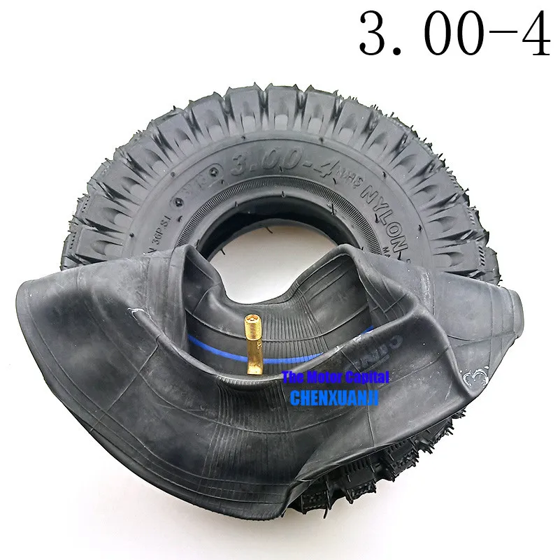 

Free Shipping Hot Sale Tyre Fits for 3.00-4 Knobby Scooter, ATV and Go Kart Tire and Tube Set, Gas Scooter Bike Motorcycle