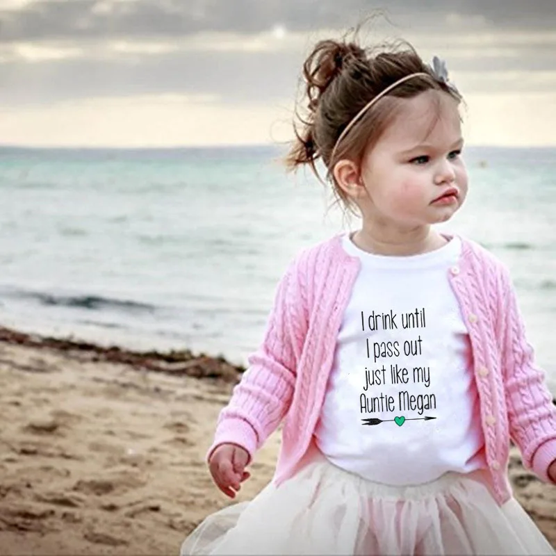 DERMSPE Newborn Boy Girl Short Sleeve Letter I Drink Until Pass Out Just Like My Aunt Megan Cute Cotton Romper Baby Clothes | Детская
