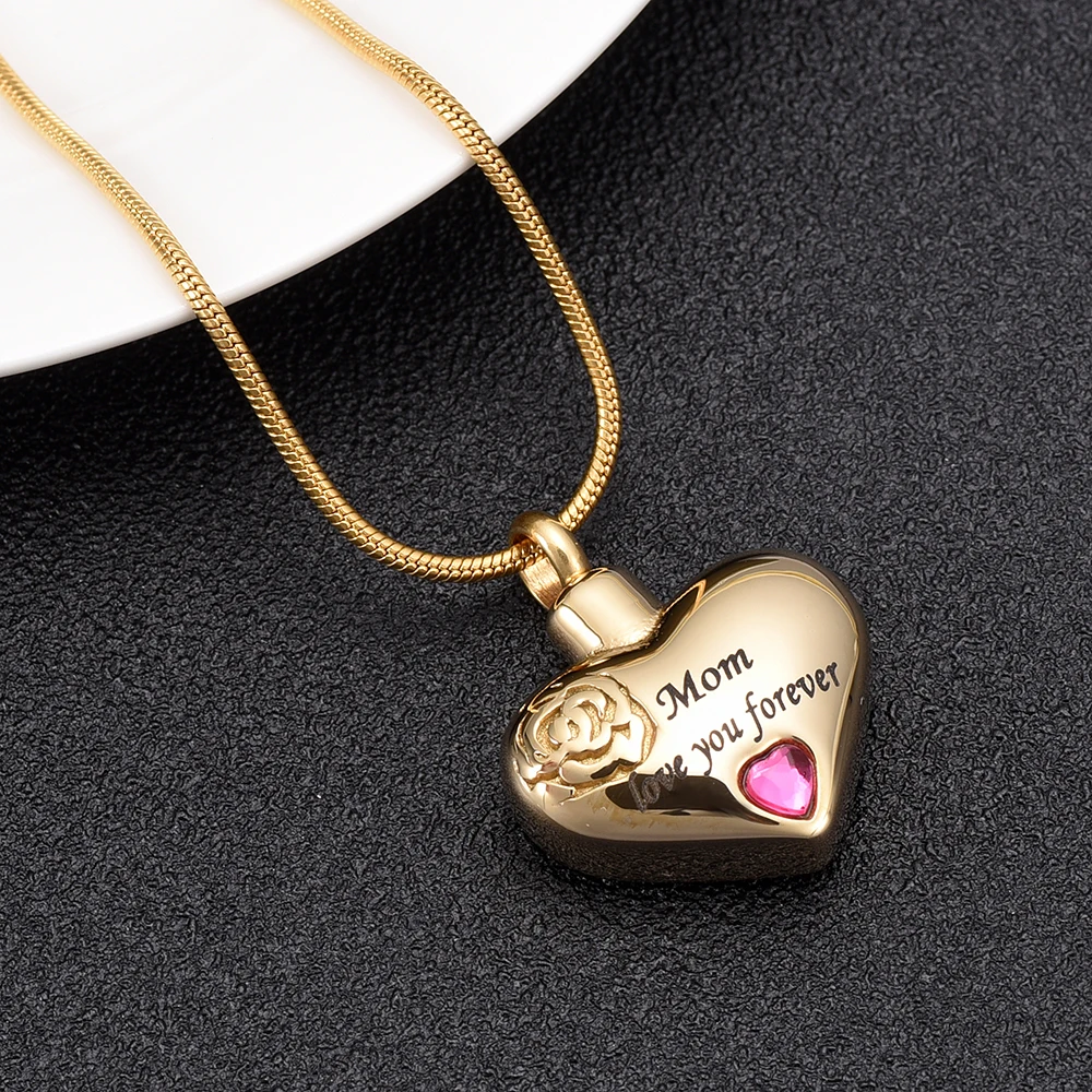 LKJ10034 &quotMom love you forever&quot печатный розовый камень инкрустация в форме сердца