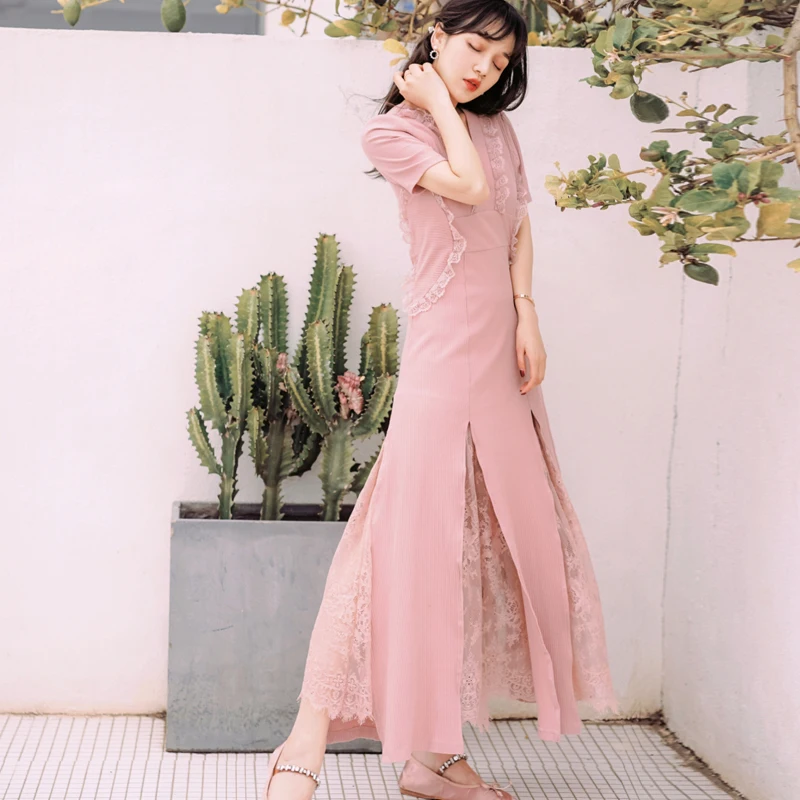 2019 Новая модная женская одежда для взрослых Французский Ретро платье на бретелях