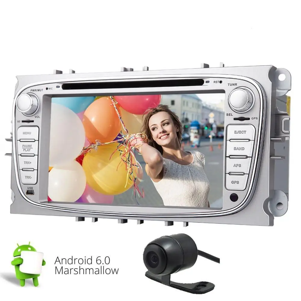 Android 6 0 стерео головное устройство HD 2 Din автомобильный DVD для Ford Focus Mondeo Galaxy S max